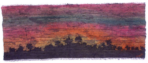 Everglades Sunset on Hand Woven Silk